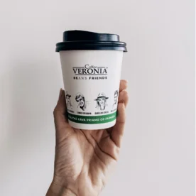 Coffee Veronia | reference - kelimky s potiskem | takeawaycup.cz